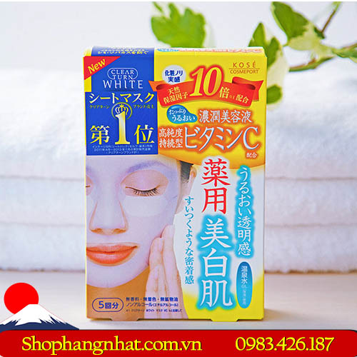 Mặt nạ Collagen Kose Q10 trắng da 5 miếng