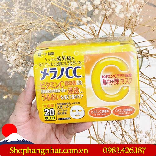 Mặt nạ giấy CC Melano Vitamin C Nhật Bản 20 miếng