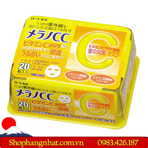 Mặt nạ giấy CC Melano Vitamin C Nhật Bản Trị Thâm Nám