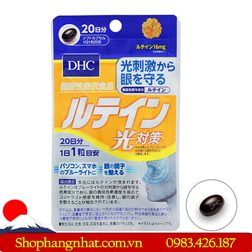 Viên uống chống ánh sáng xanh DHC Lutein Nhật Bản 20v 20 ngày bổ mắt