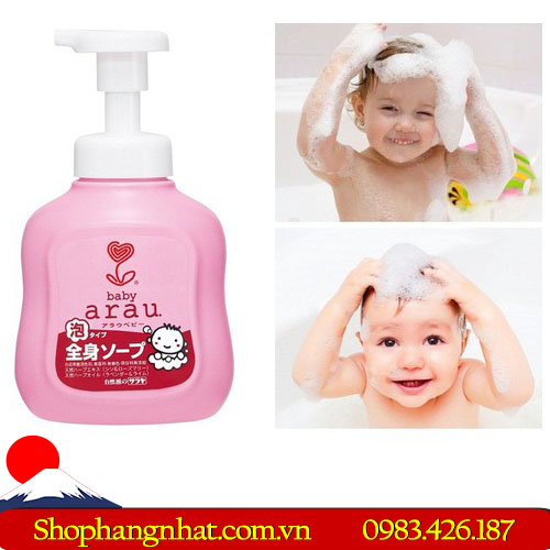 Sữa tắm gội Arau Baby Nhật Bản làm sạch làn da cho bé